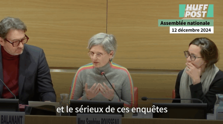 Les larmes de Sandrine Rousseau en commission d’enquête sur les violences sexuelles dans le cinéma